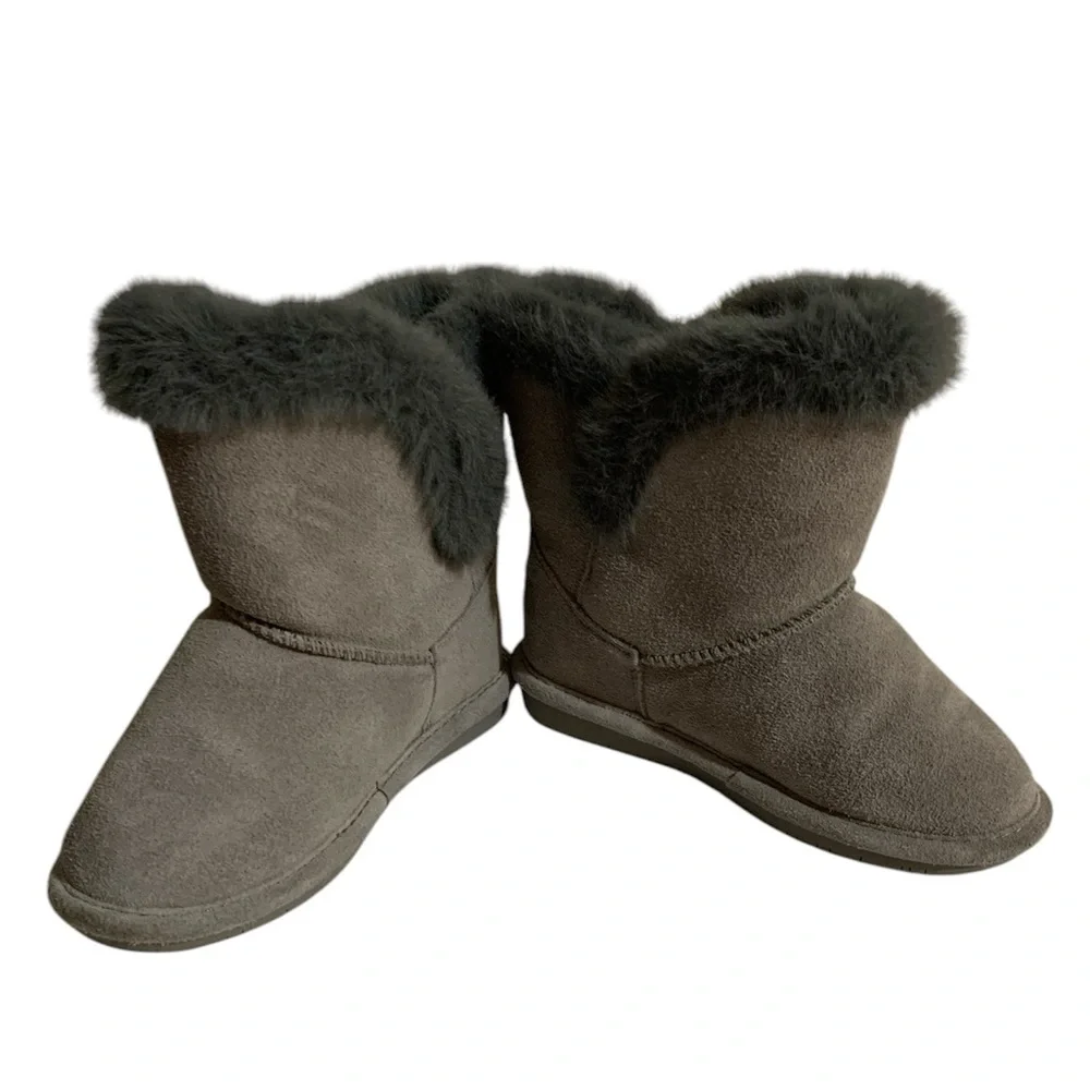 BearPaw Gray Suede Boots Girl 12